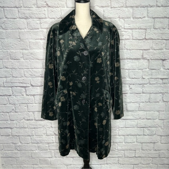 Marvin Richards Velvety Soft Floral Trench Coat - Picture 6 of 13